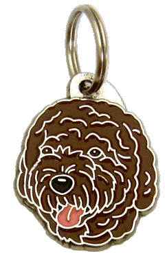 Cão de Água Português marrom <br> (placa de identificação para cães, Gravado incluído)